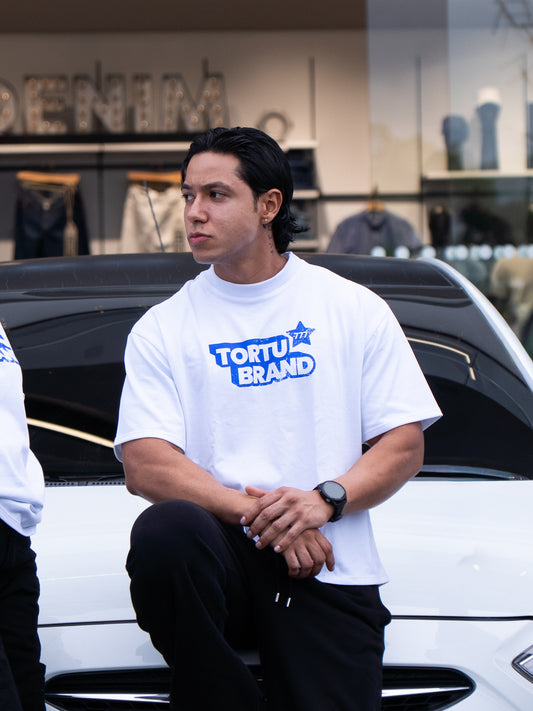 BLUE WHITTING TSHIRT WHITE